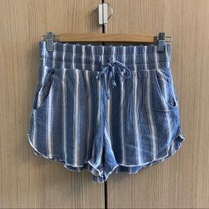 Hollister Blue and White Striped Summer Shorts